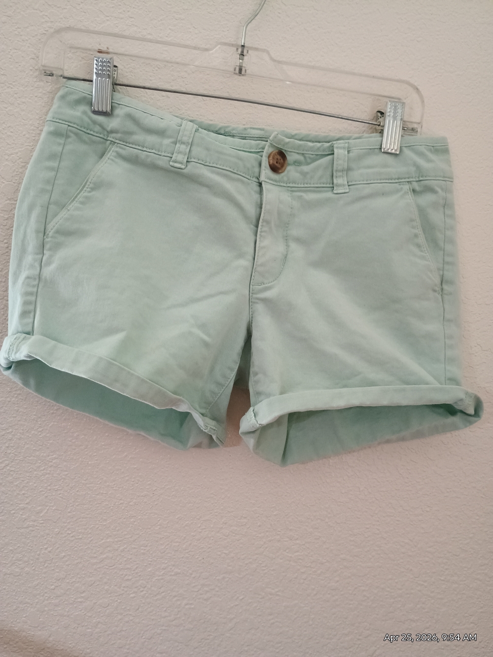 American Eagle Outfitters Mint Green Rolled-Hem Shorts